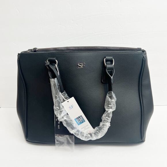 ITALIAN FASHION BAG MEDIUM BLACK PURSE BRAND NEW WITH TAGS - Picture 6 of 6